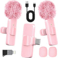 Pink Wireless Lavalier Microphone Set